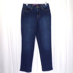 Gloria Vanderbilt Amanda Womens Jeans Size 8 Straight Leg Stretch Blue Zipper